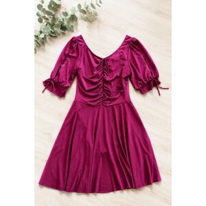 Weissman Burgundy Lyrical Dance Costume Adult Large Ruched Contemporary Dress